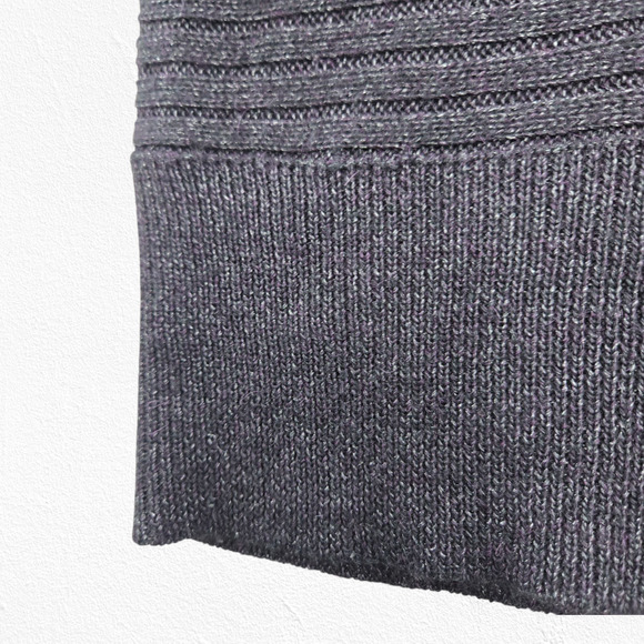 Calvin Klein Dark Plum Rib Knit Tunic Sweater Merino Alpaca Minimalist Size XS - Picture 4 of 8